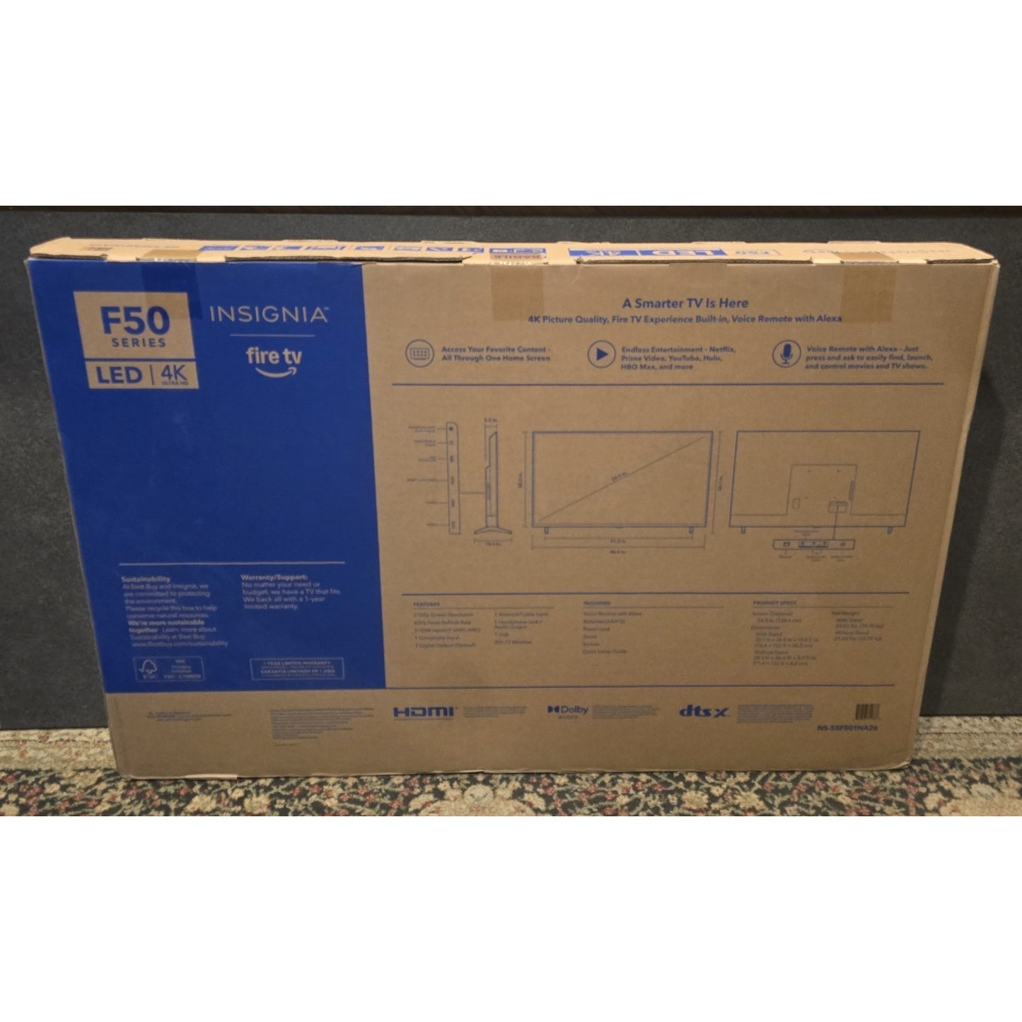 Insignia 55" Class F30 Series LED 4K UHD Smart Fire TV / NS-55F01NA26 /