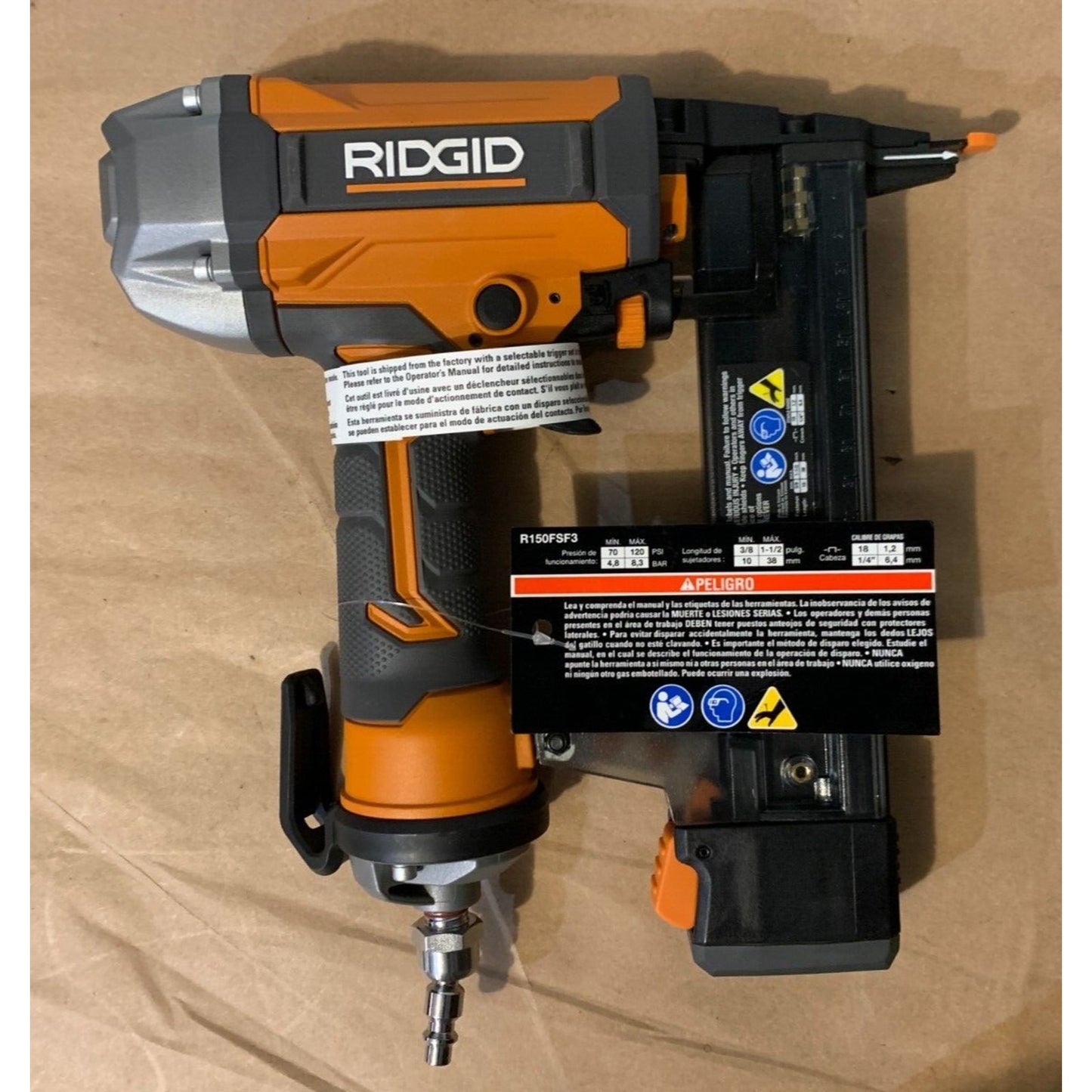 RIDGID R150FSF3 18GA 1-1/2" Finish Stapler Nail Gun Tool (Tool Only)