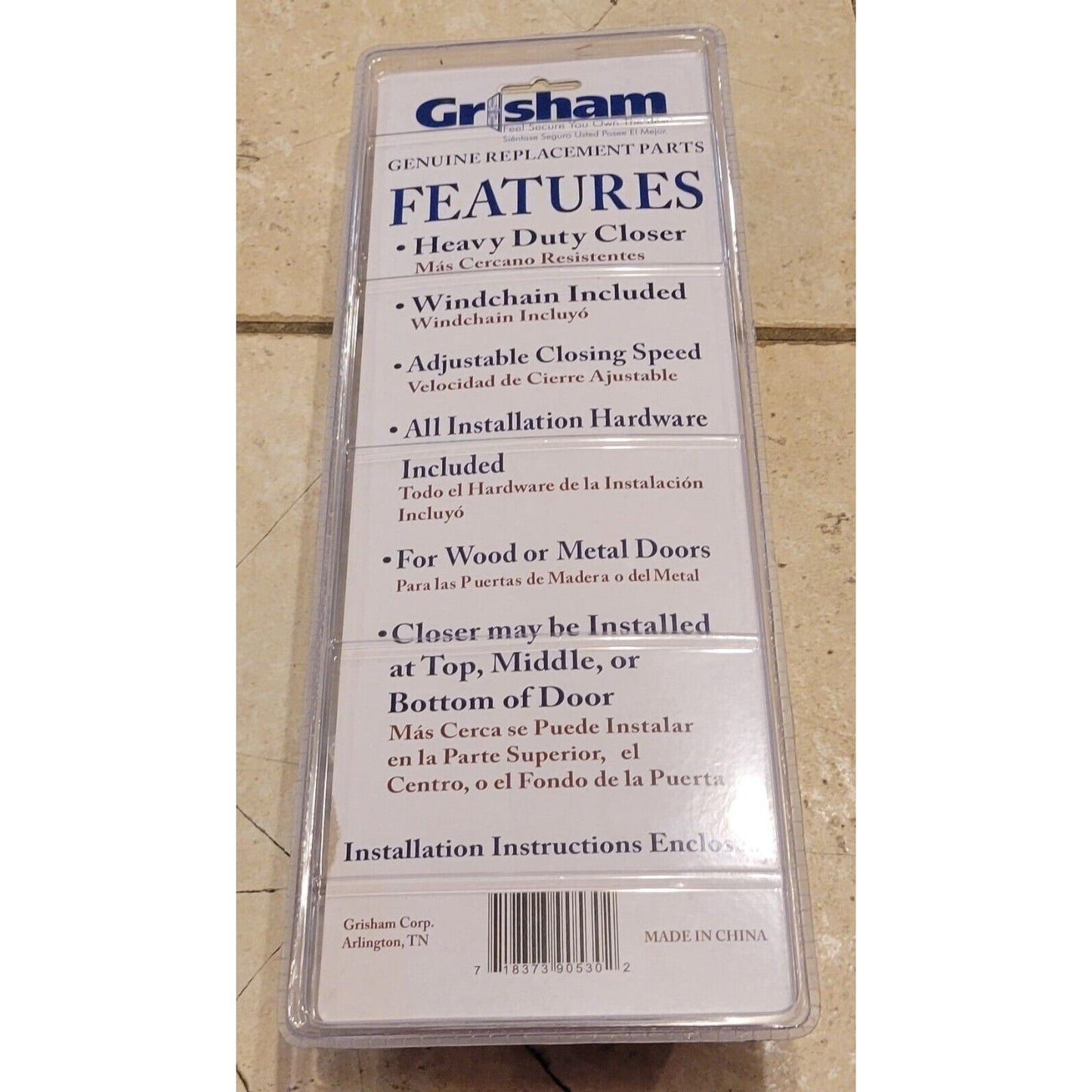 Grisham Heavy Duty Closer and Wind Chain BP-IH020 Black
