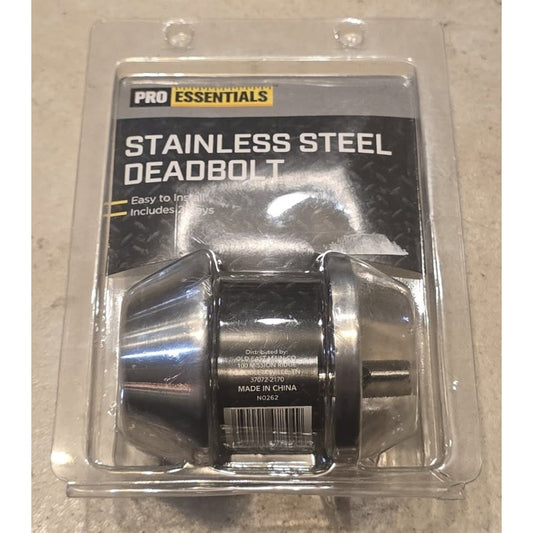 Pro Essentials Stainless Steel Deadbolt Door Lock