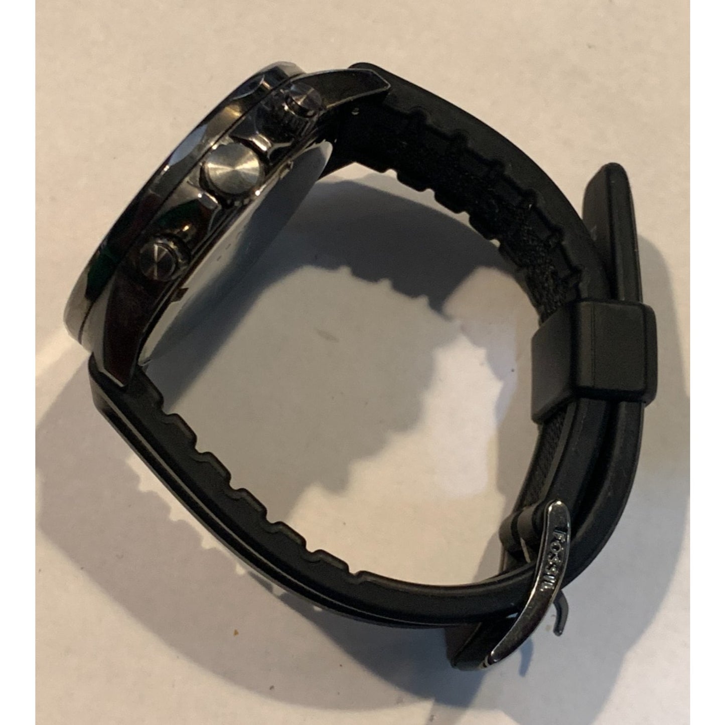 Fossil Bannon BQ2711 Men's Multifunction Gunmetal Black Silicone Watch