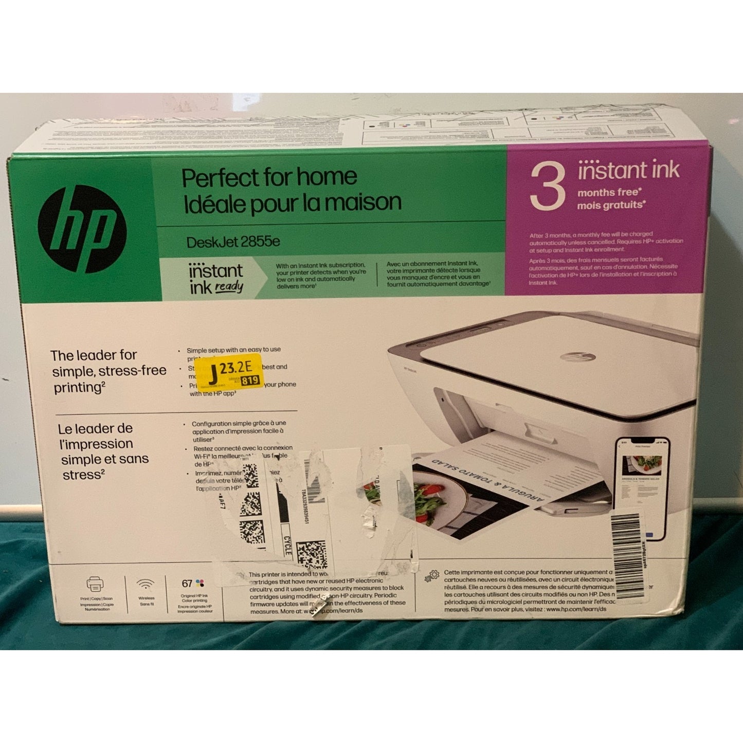 HP Deskjet 2855e All-in-One Inkjet Printer, Scanner & Copier