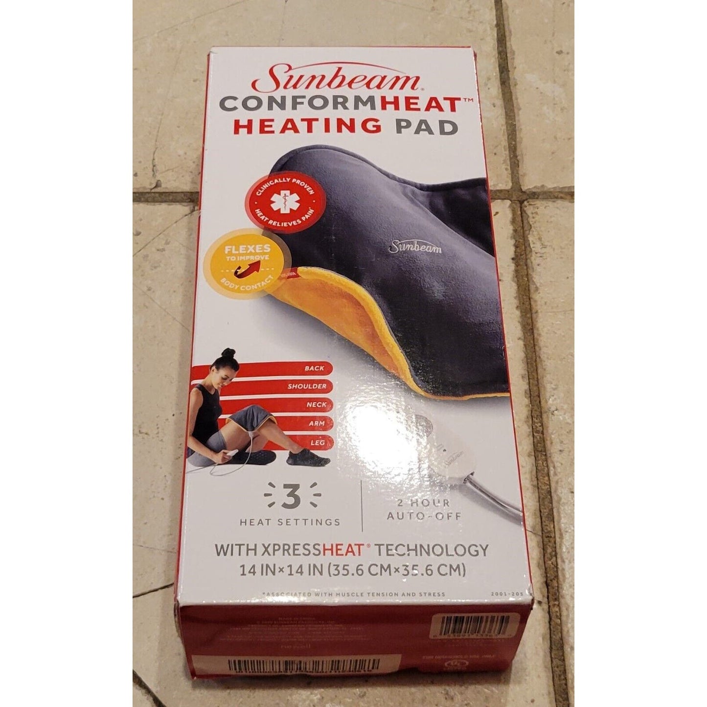 Sunbeam Conform Heat Heating Pad 3 Heat Settings W/ Express Heat 3630