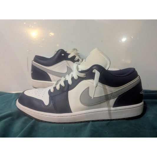 Jordan 1 Low Wolf Grey Midnight Navy 553558-141 13 Mens