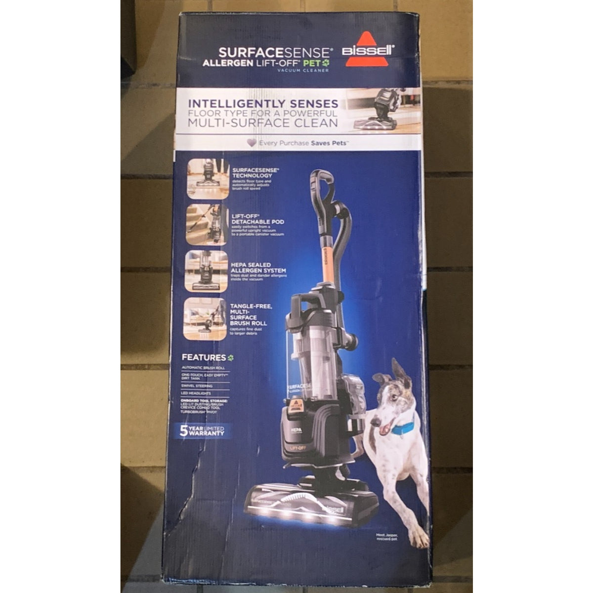 Bissell 3415 SurfaceSense Allergen Lift-Off Pet Upright Vacuum, Black