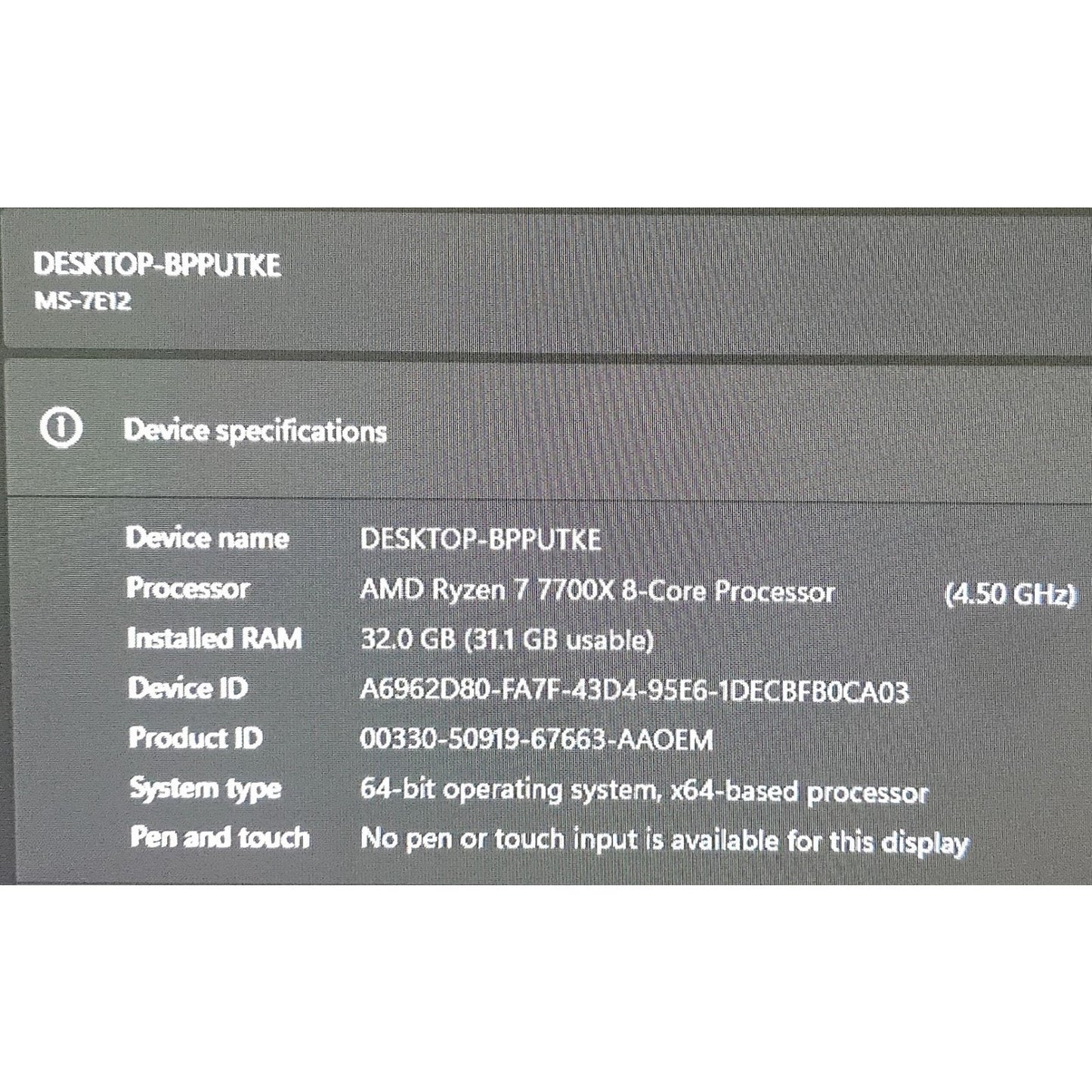 CyberPower Gaming PC / Ryzen 7-7700 / RX 6500XT / 128SSD & 1TB / 32Ram