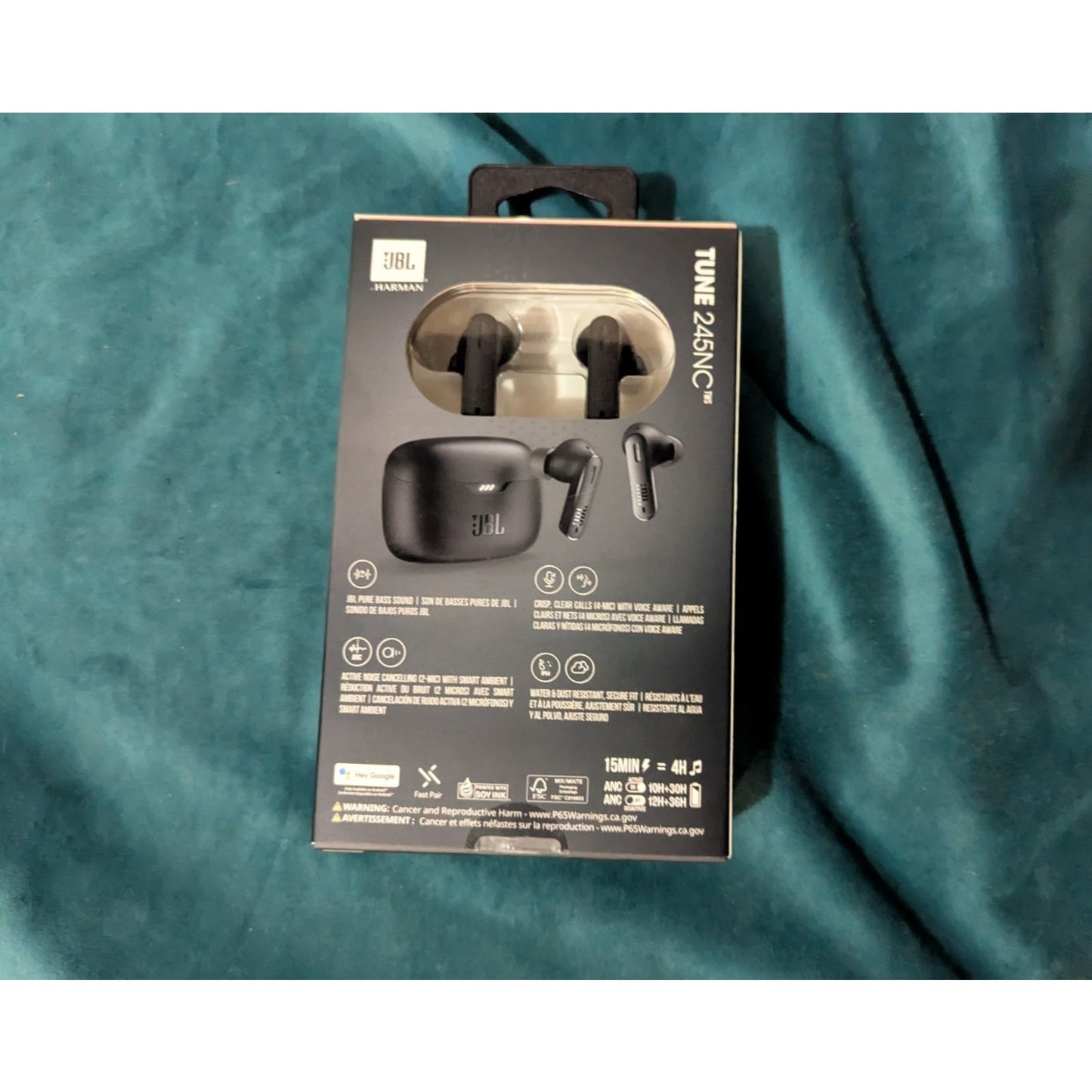 JBL - Tune 245NC True Wireless Noise Cancelling Earbuds - Black