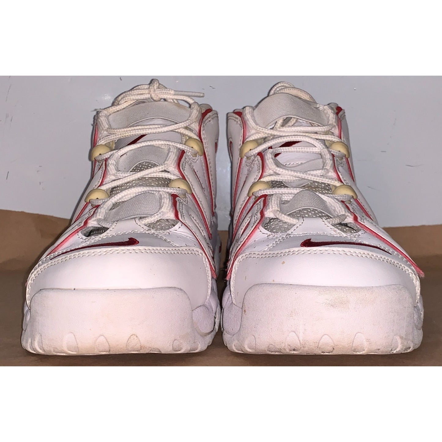 Nike Air More Uptempo '96 White Varsity Red Sneakers 921948-102 Size 8