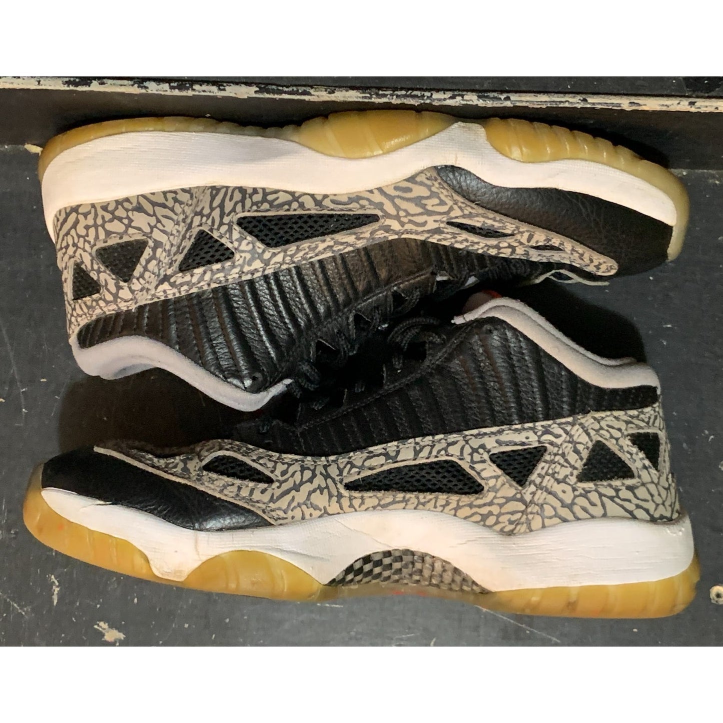 Size 9 - Air Jordan 11 Retro IE Low Black Cement White Red (919712-006)