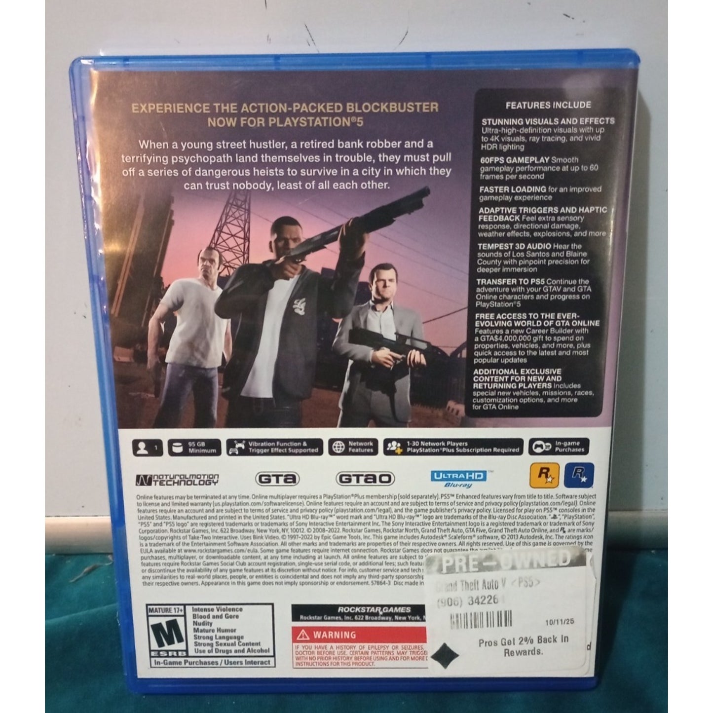 Grand Theft Auto V Standard Edition (Sony PlayStation 5, 2022)