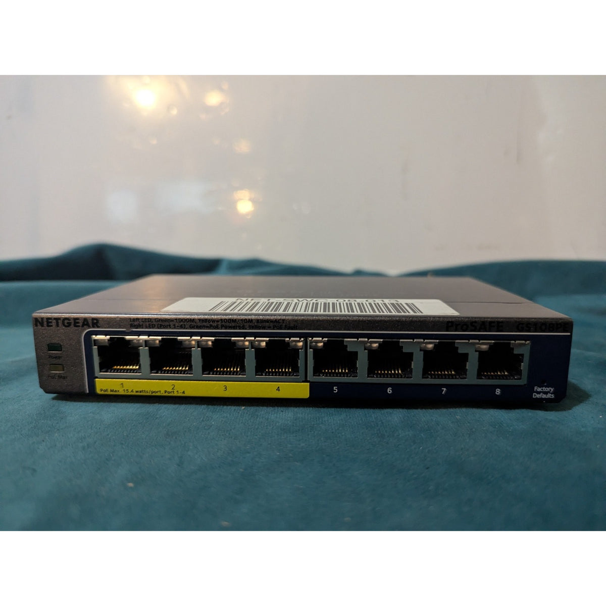 NETGEAR ProSAFE GS108PE 8-port Gigabit Plus Switch With PoE Capability w/ Cable