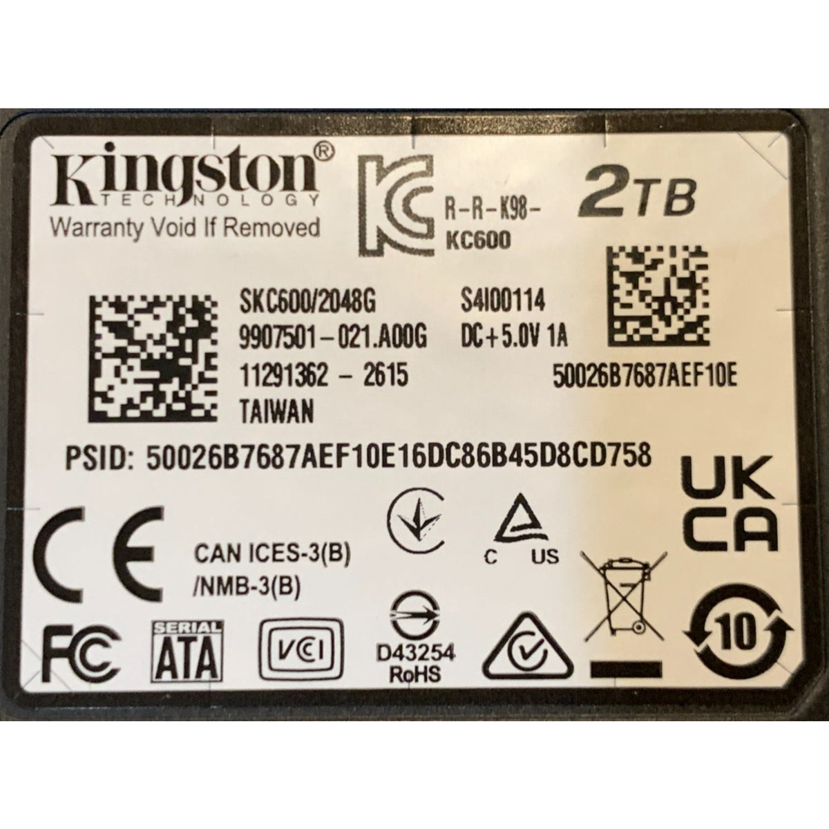 Kingston KC600 2TB 3D TLC NAND 2.5 in SATA III Internal SSD (SKC600/2048G)