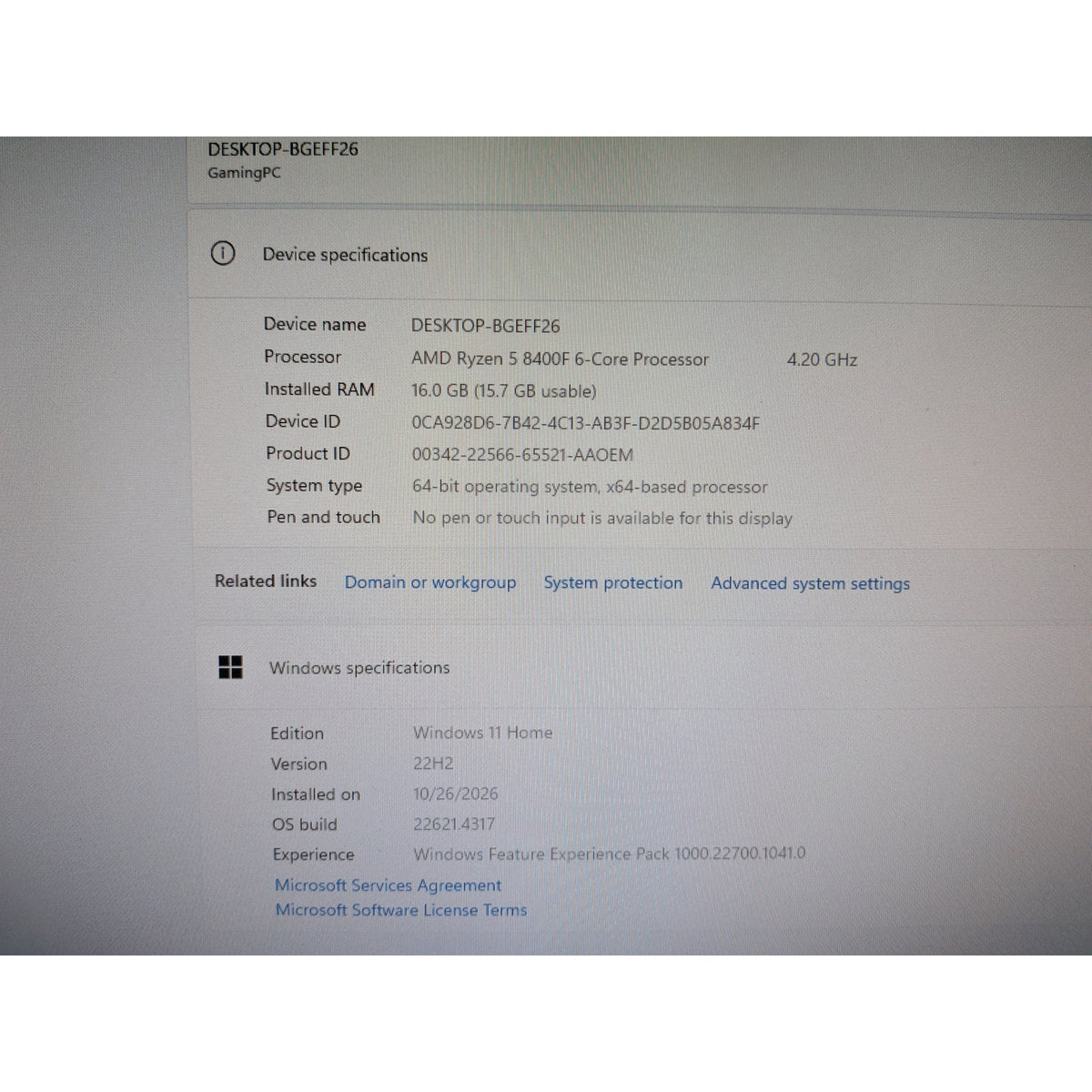 CyberPowePC C Series / ET8404-11422 / Ryzen 5 8400F / RTX 5060 8GB / 1TB SSD /16Ram