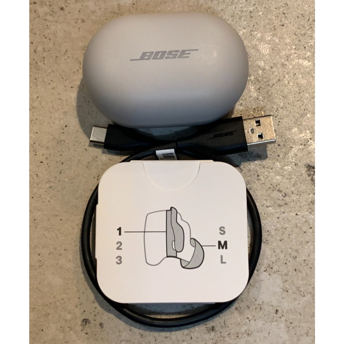 Bose QuietComfort Wireless Bluetooth Active Noise Cancelling Earbuds White Smoke