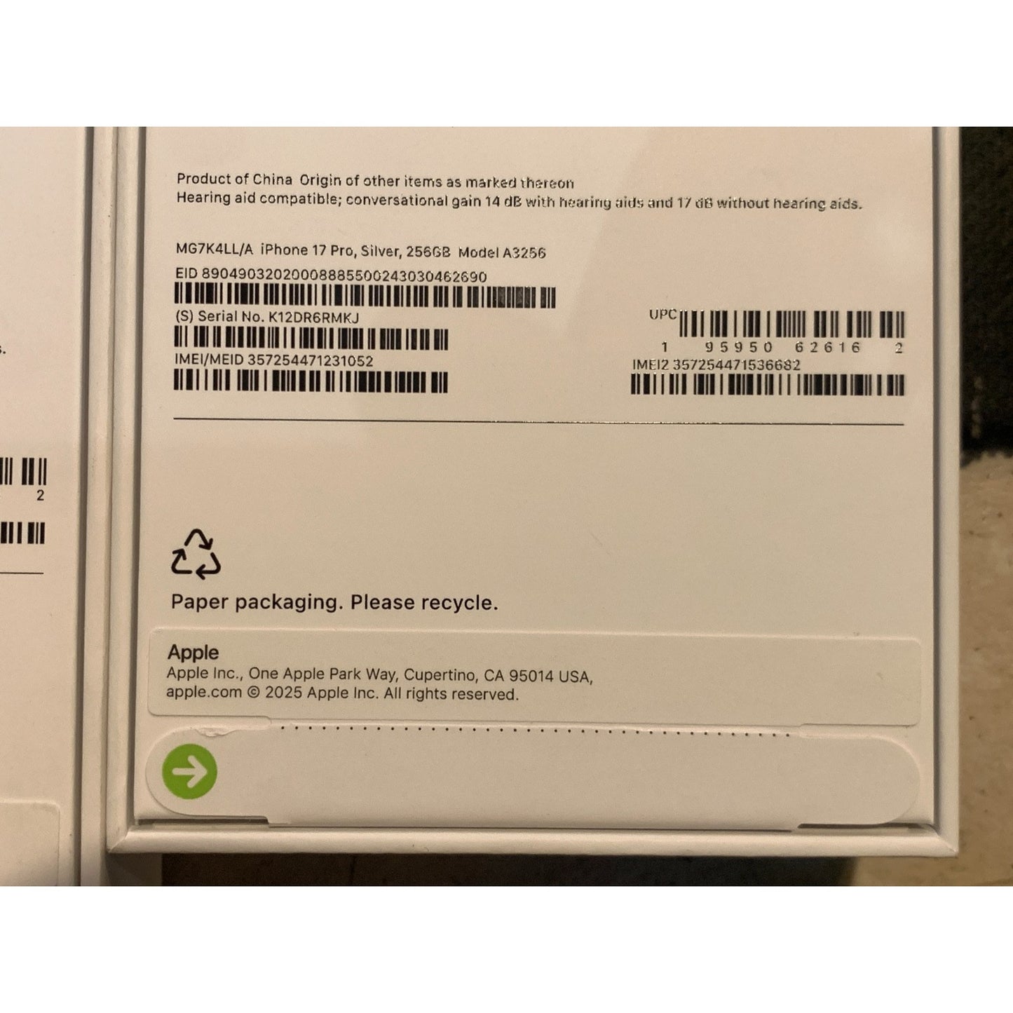 Apple iPhone 17 Pro 256 GB Silver Unlocked