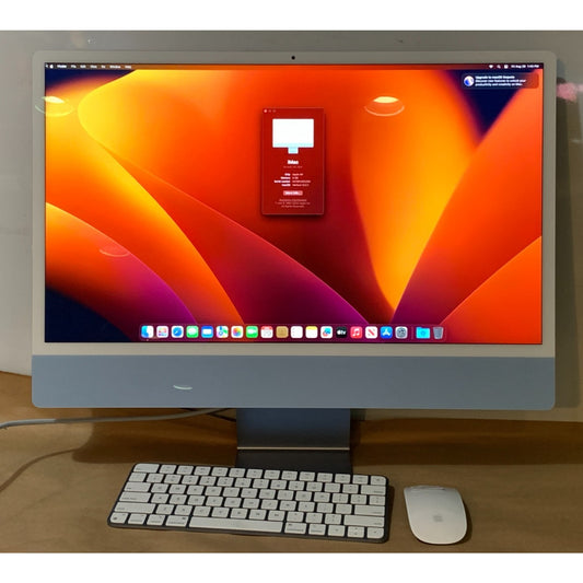 2021 Apple iMac 24" M1 3.2GHz 8GB RAM 256GB SSD Blue MJV93LL/A