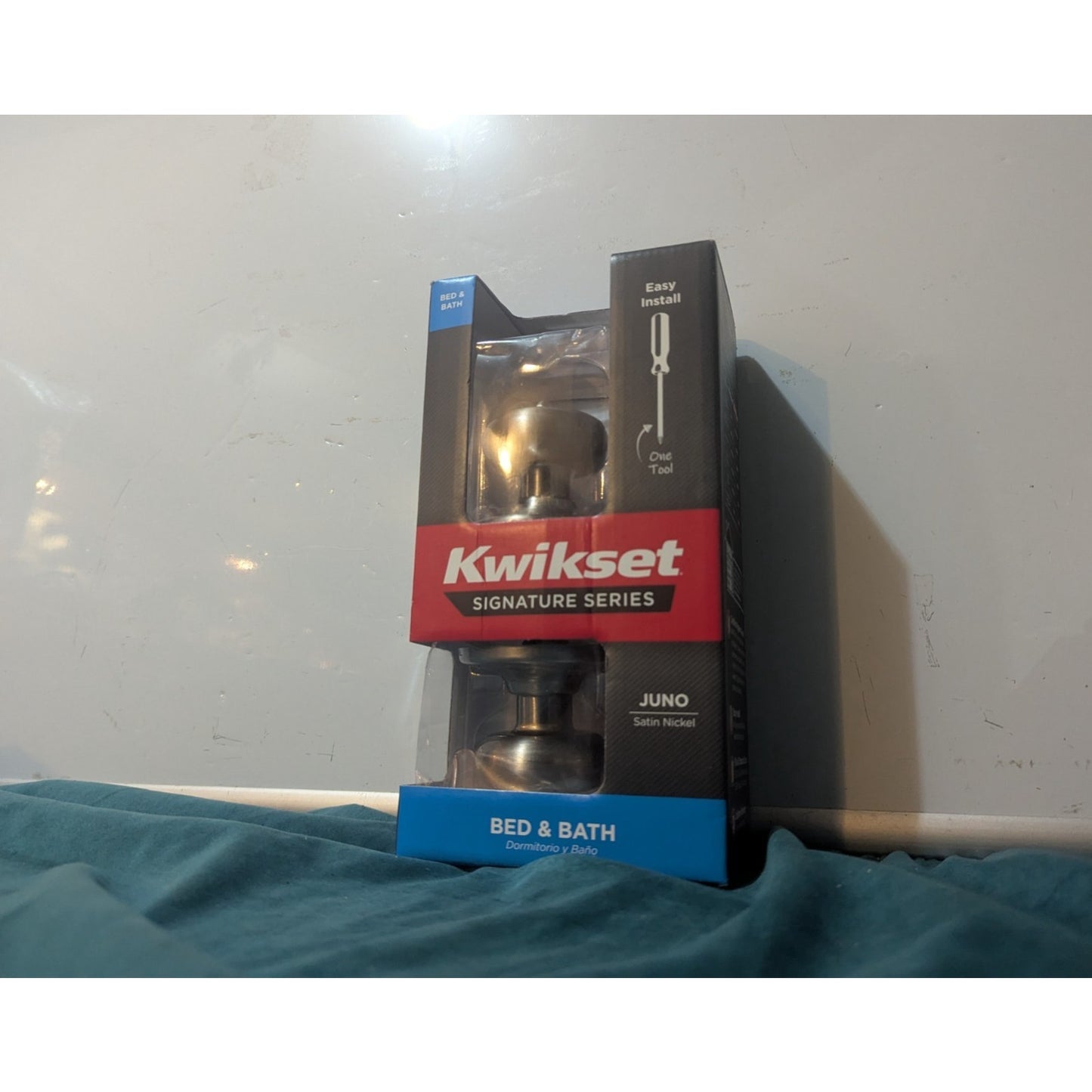 Kwikset Juno Interior Privacy Door Knob Satin Nickel
