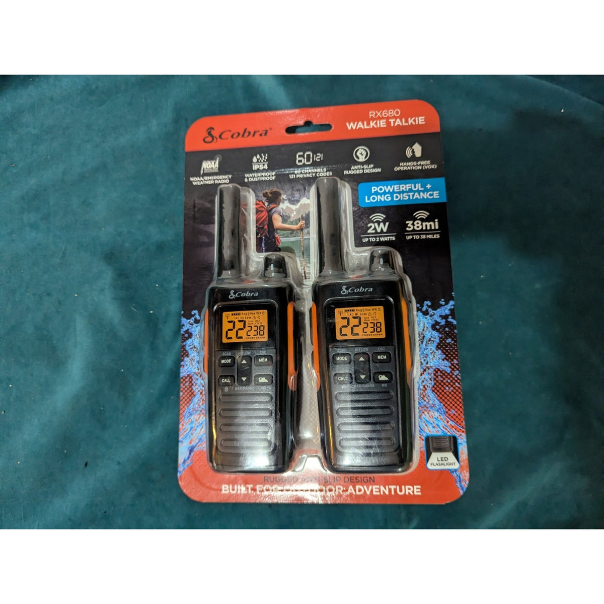 Cobra RX Series Water-Resistant Outdoor 2-Way Radio RX680 2-Pack