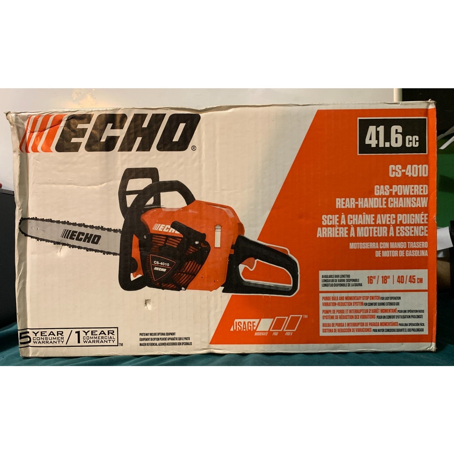 ECHO CS-400-18 in. 41.6 cc 2-Stroke Gas Rear Handle Chainsaw