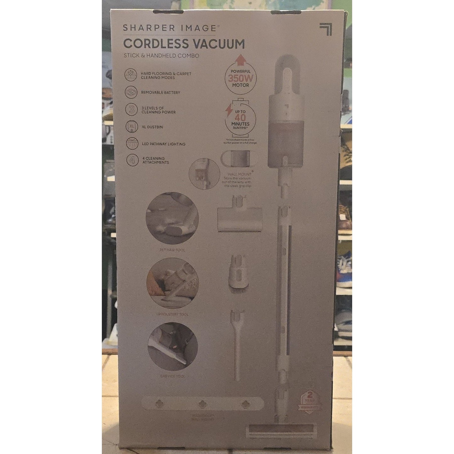 Sharper Image 2-in-1 Brushed Motor Cordless Stick and Handheld Vacuum White