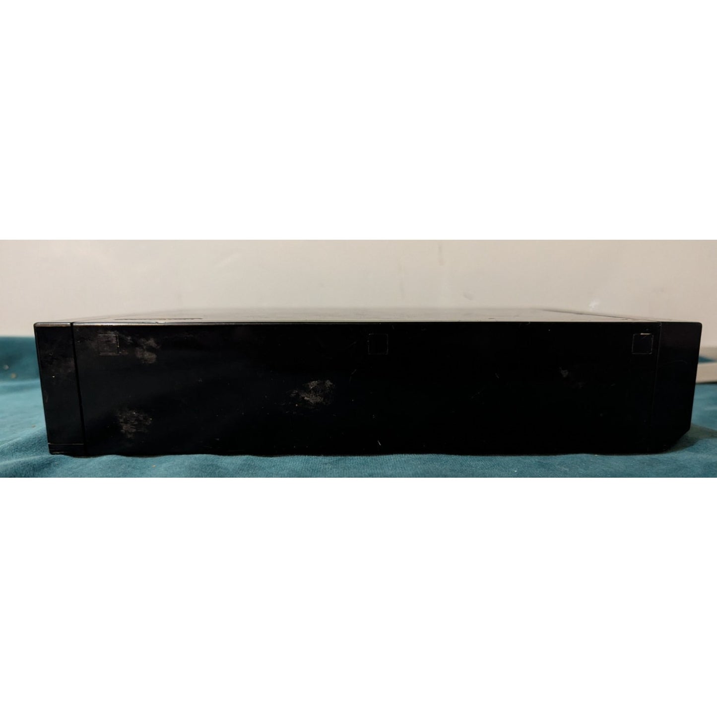Nintendo Wii Black Video Game Console with Wires and Controller.