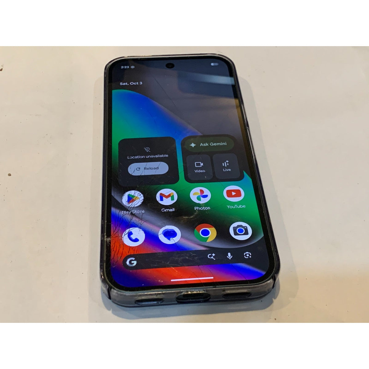 Google Pixel 10 GLBW0 Xfinity 128GB Obsidian (CRACKED SCREEN!!)