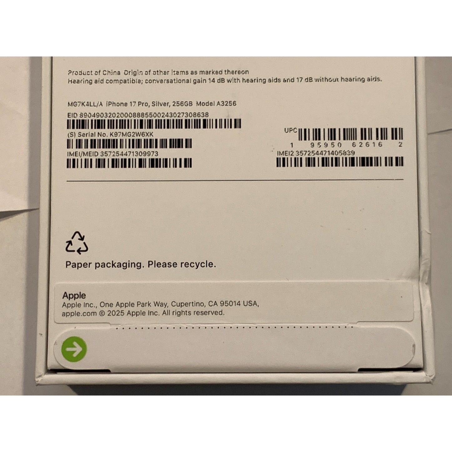 Apple iPhone 17 Pro 256 GB Silver Unlocked