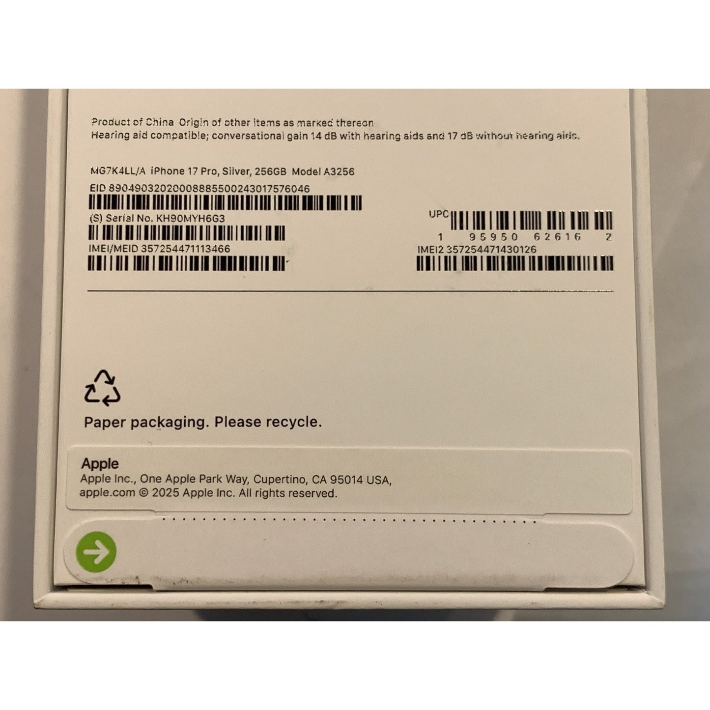 Apple iPhone 17 Pro 256 GB Silver Unlocked