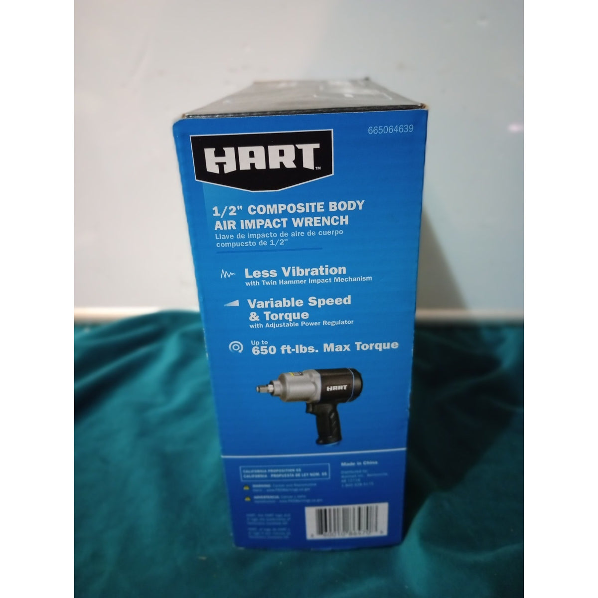 HART 1/2 in. Composite Body Air Impact Wrench, Powerful Twin-hammer Impact