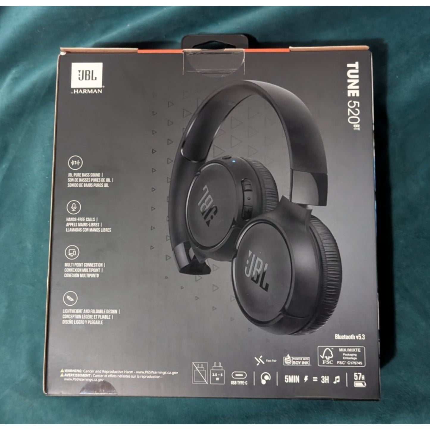 JBL Tune 520BT Bluetooth Wireless On-Ear Headphones - Black