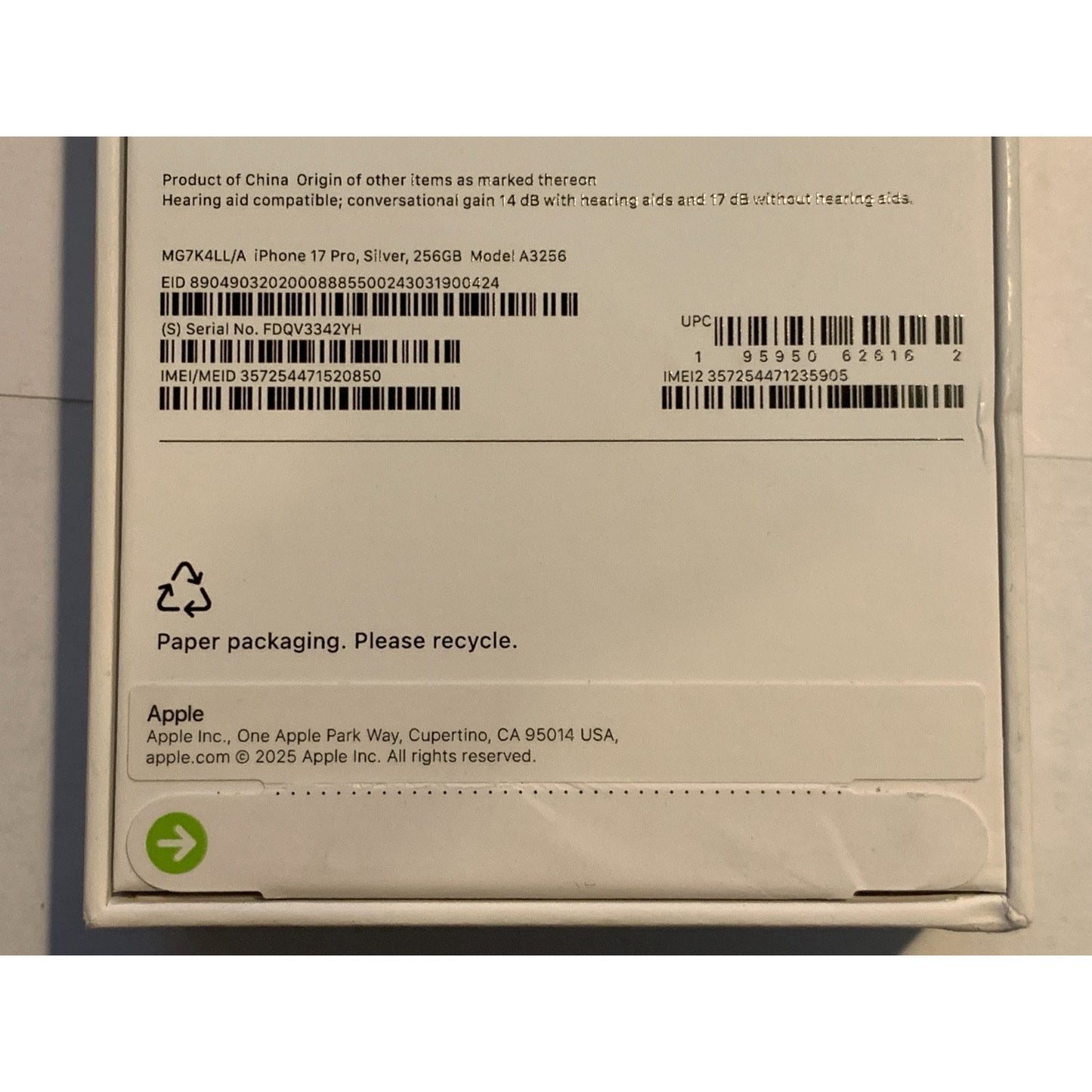 Apple iPhone 17 Pro 256 GB Silver Unlocked