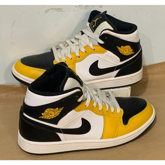 NIKE AIR JORDAN 1 MID YELLOW OCHRE-BLACK-WHITE SZ 8.5 [DQ8426-701]