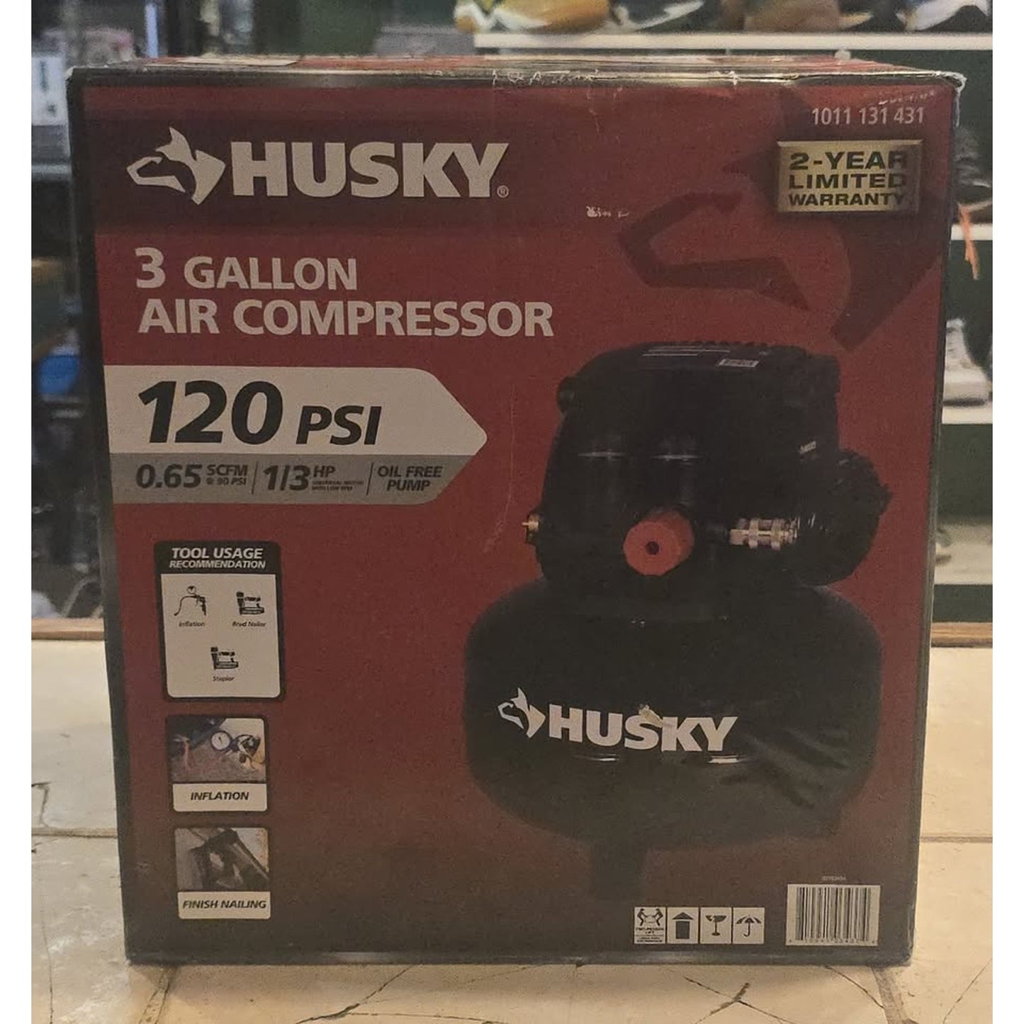Husky 3 Gal 120psi Portable Electric Pancake Air Compressor