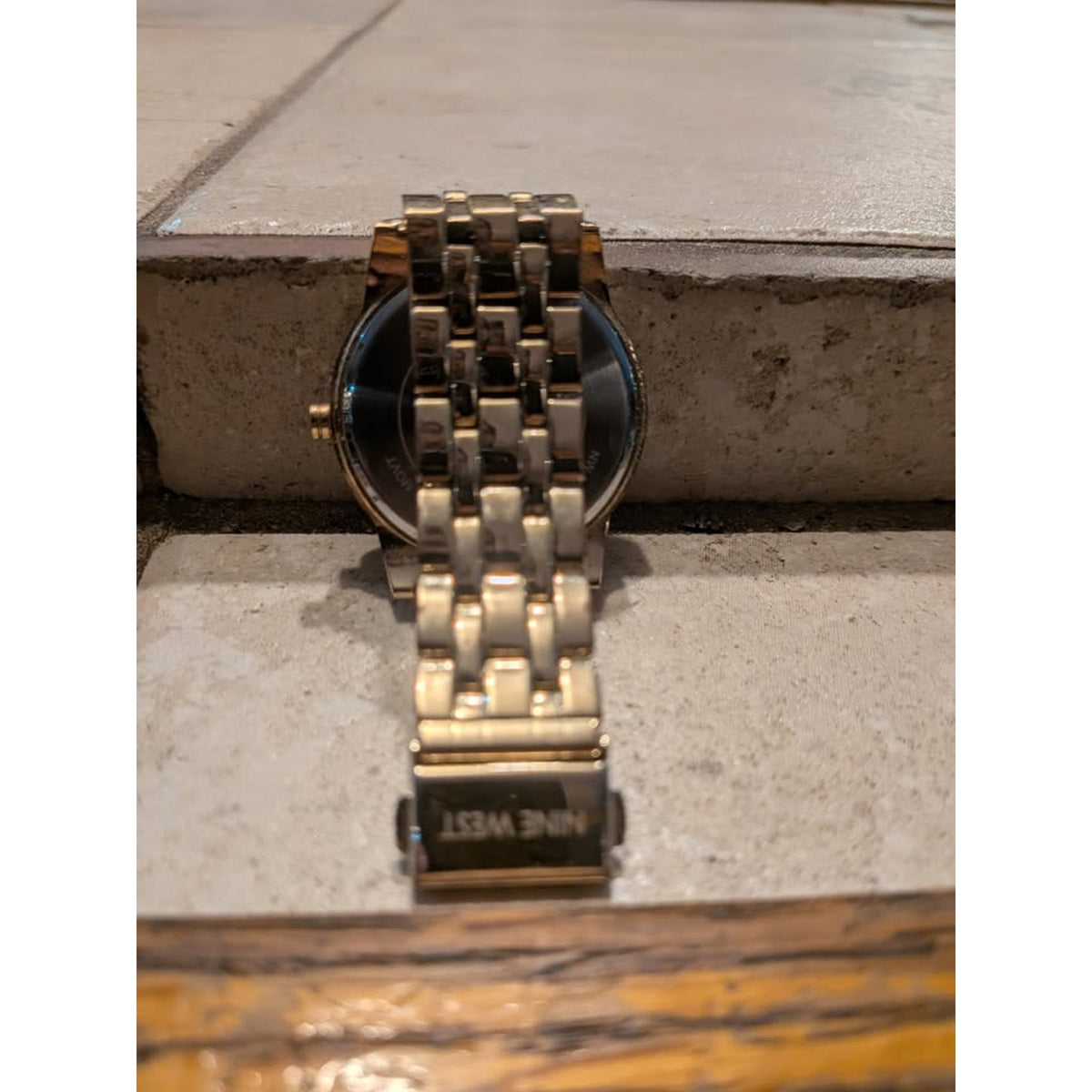 Nine West Champagne Dial Gold-Tone Bracelet Watch NW-1578g