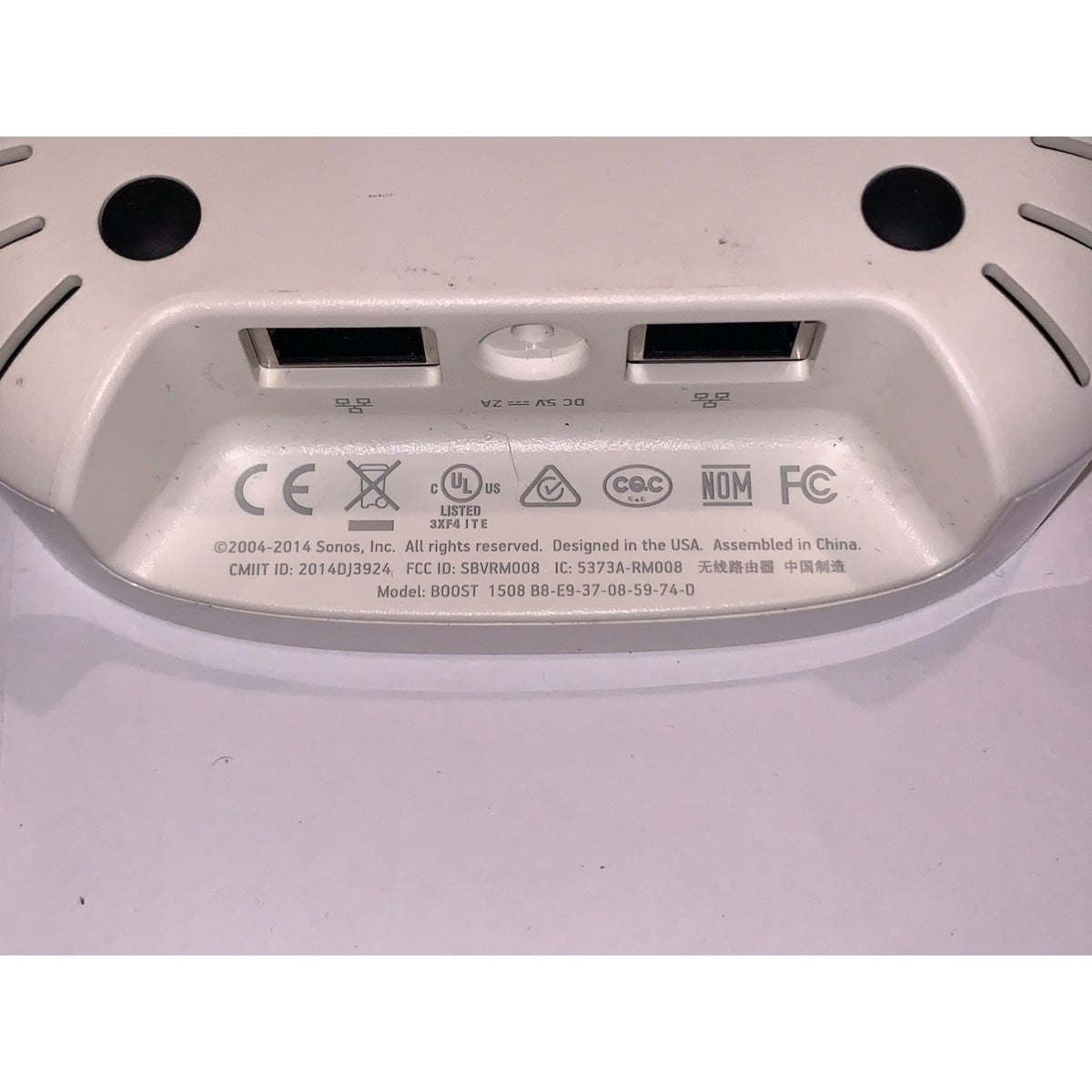 Sonos Boost Wireless Speaker Transmitter Router WiFi Extender White w Power Cord