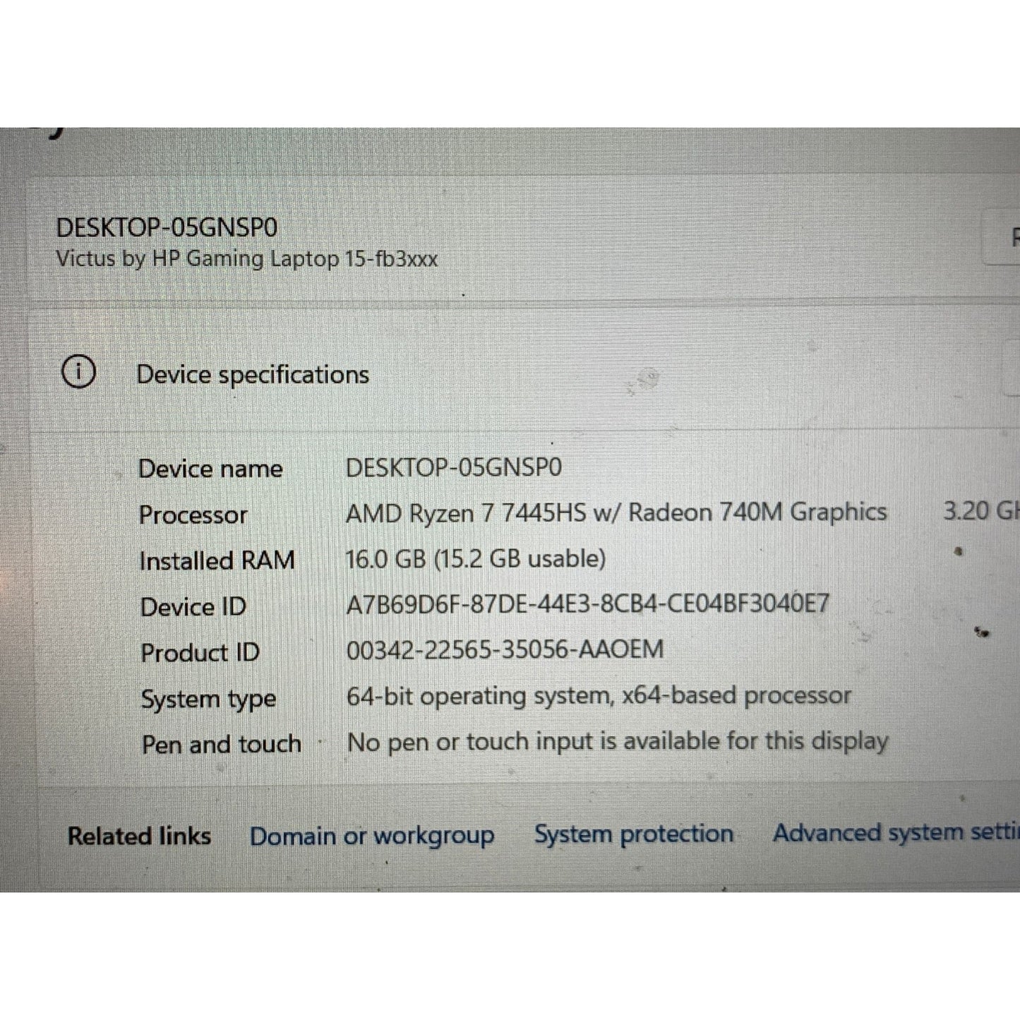 HP Victus 15-FA2089WM 15.6" i5-13420H 2.1GHz 16GB RAM 512GB SSD GeForce RTX 4050