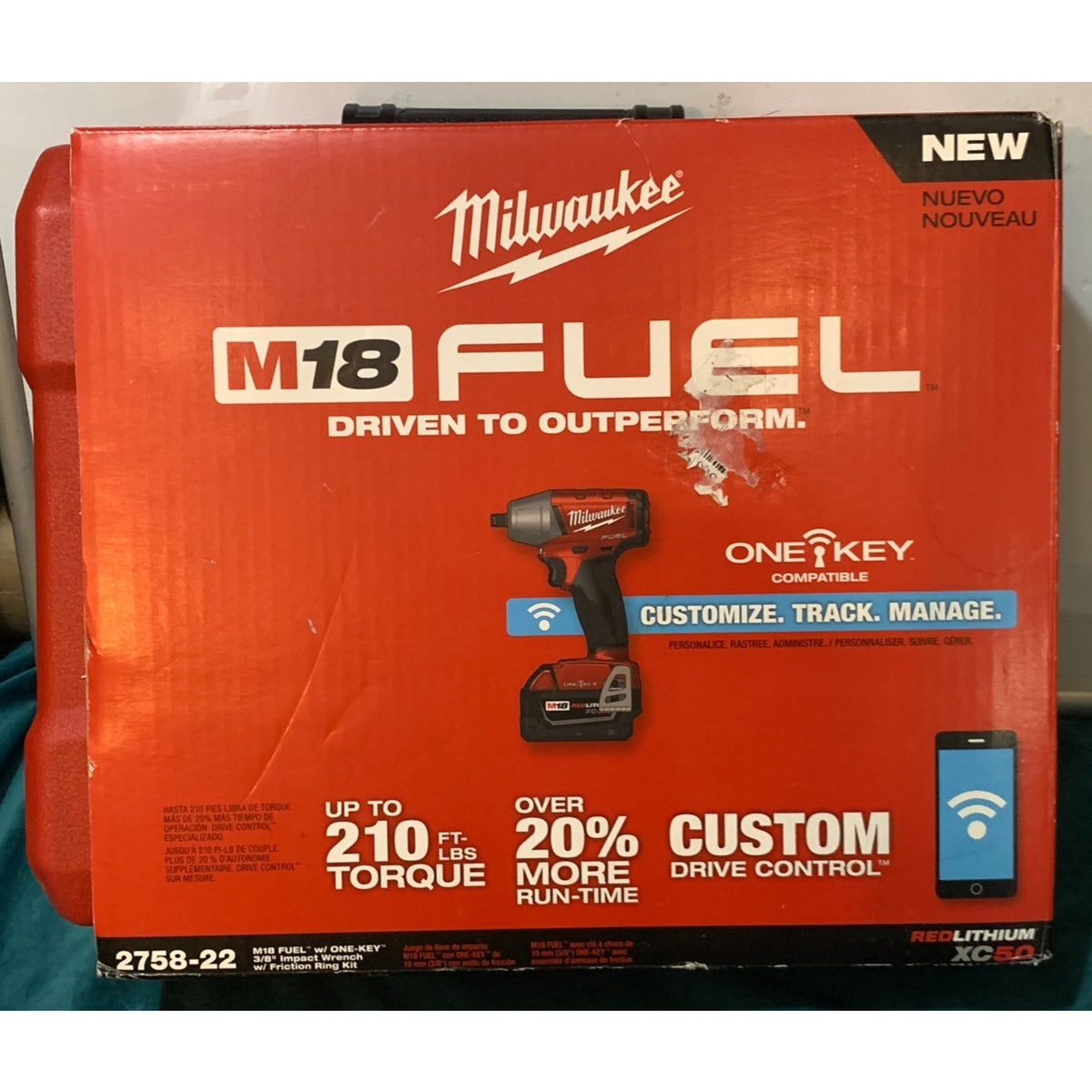 Milwaukee 2759-22 M18 Fuel 18V Impact Wrench with Pin Detent Kit - Red