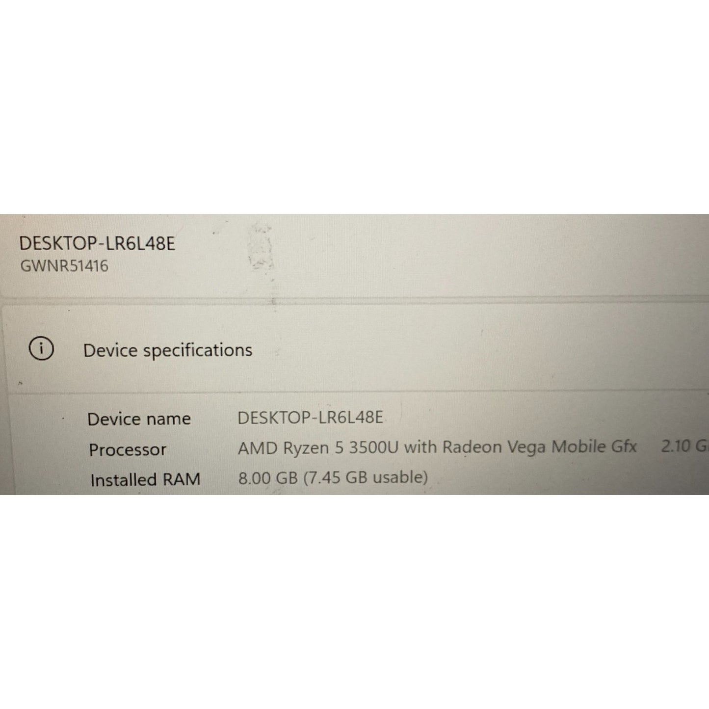 Gateway GWNR51416-GR 14.1" FHD Ryzen 5 3500U 2.1GHz Radeon Vega 8 256 gb