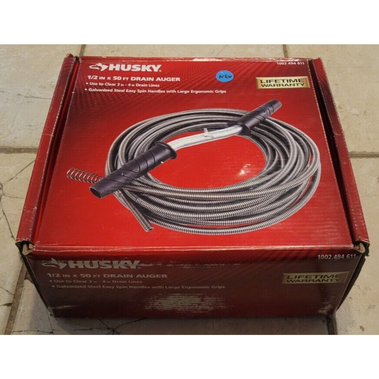 Husky 1002 494 611 Drain Auger - 50 ft