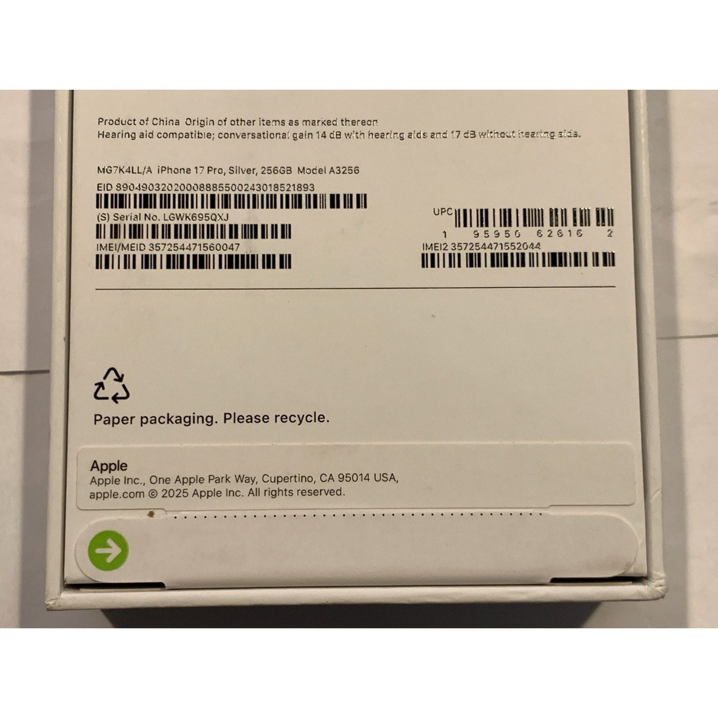 Apple iPhone 17 Pro 256 GB Silver Unlocked