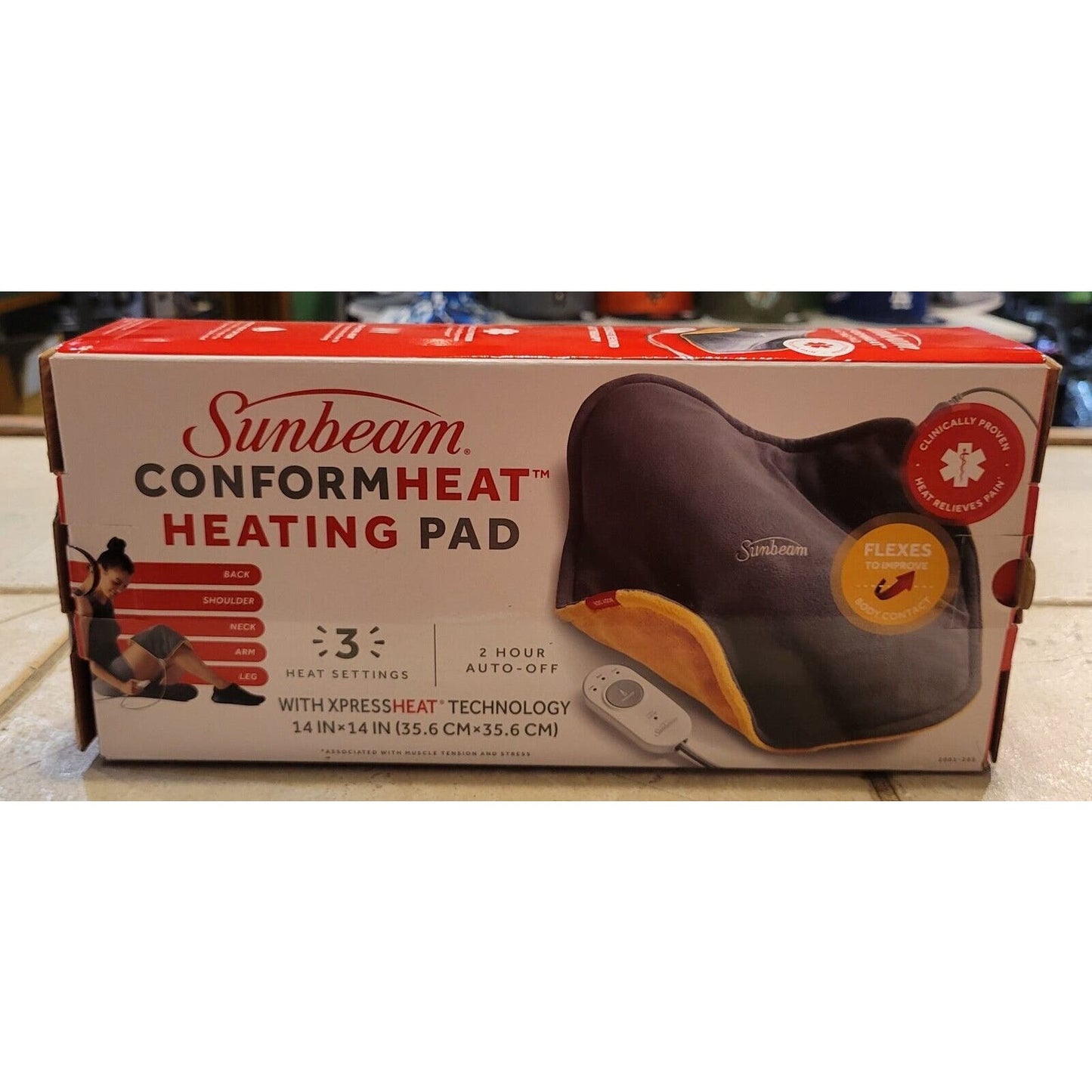 Sunbeam Conform Heat Heating Pad 3 Heat Settings W/ Express Heat 3630