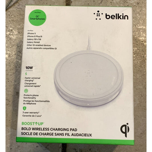 NEW Belkin Boost Up Bold 10W Wireless Fast Charging Pad Stand White