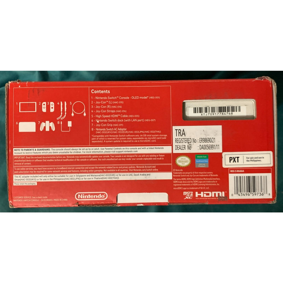 Nintendo Switch OLED Model Mario Red Edition Console 64GB 1080p Red/Black