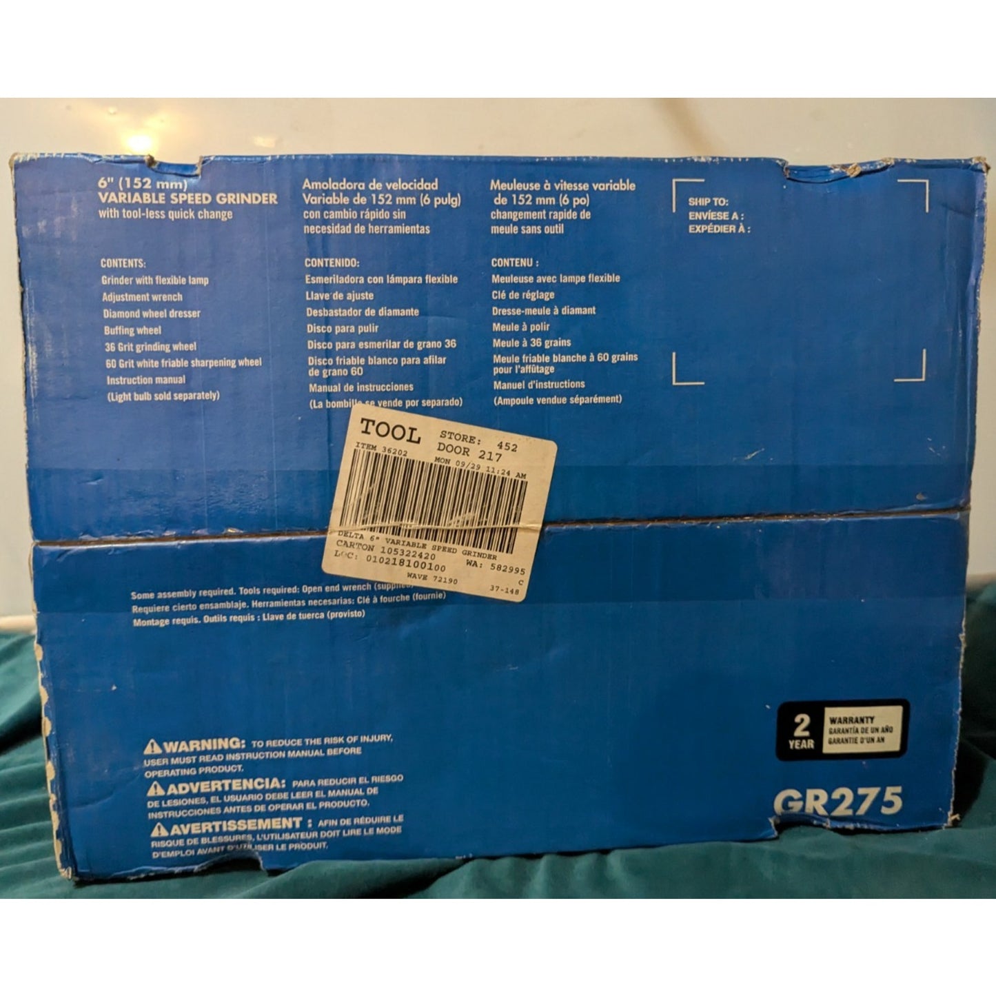 Delta 6 Variable Speed Grinder