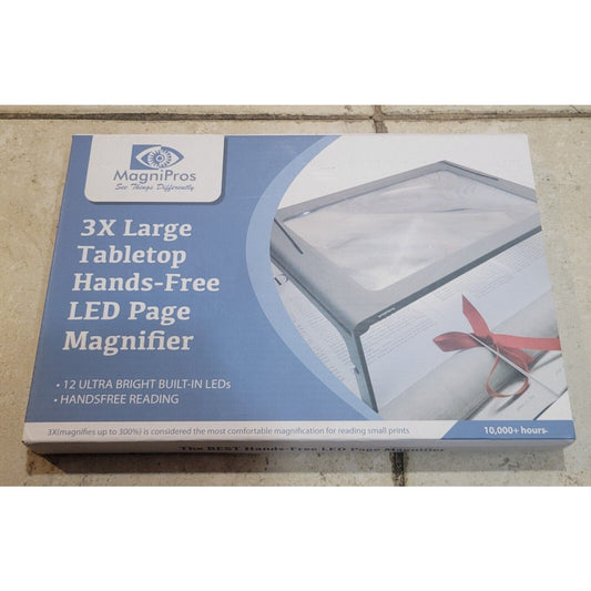 3X Large Full Page Magnifier with 12 LED Lights