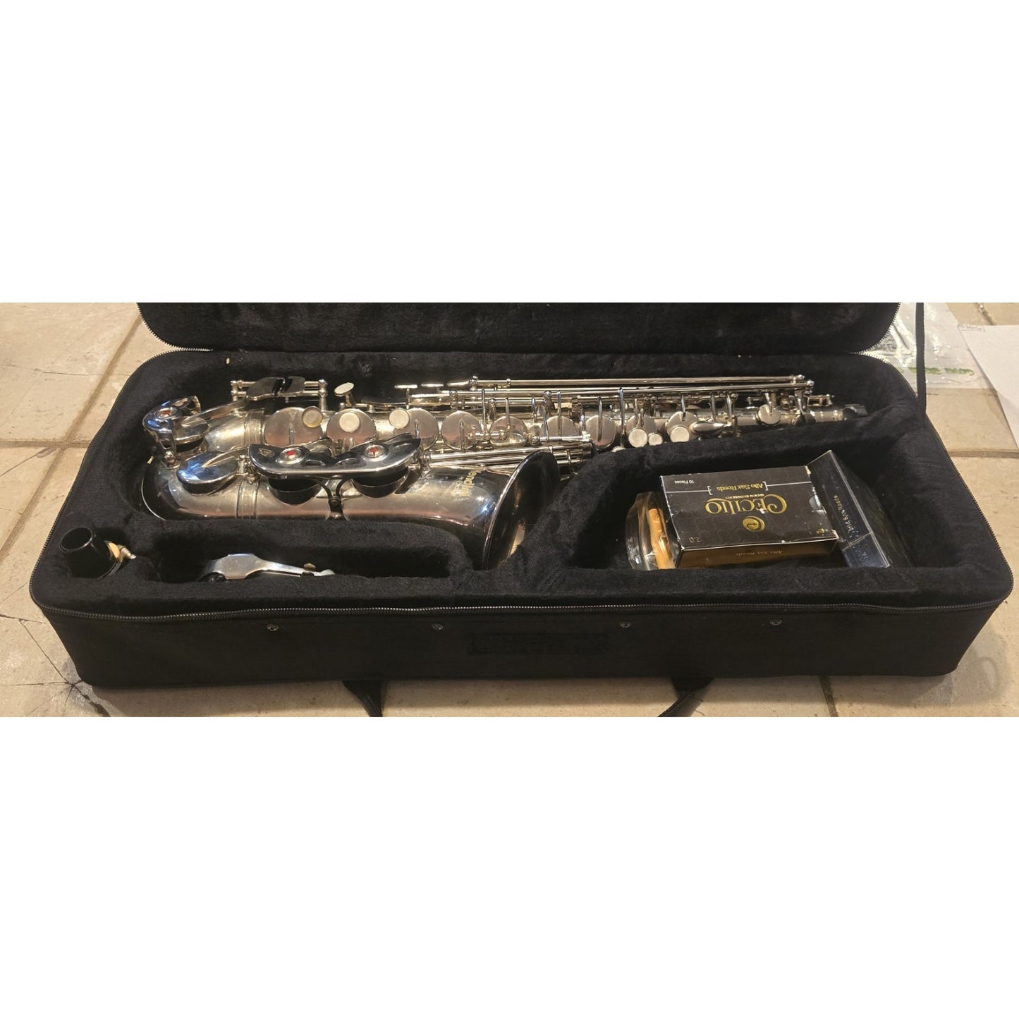 SC-9937 Curved Neck Soprano Saxophone B Flat Silver Plated Sax With Mouthpiece