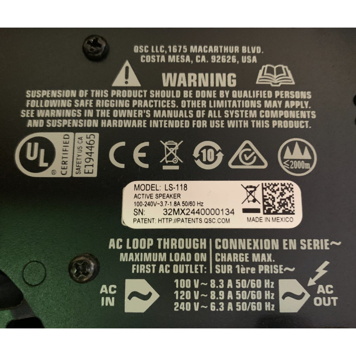 QSC LS118 4000W Active 18" Subwoofer
