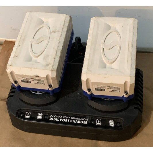 Snow + Sun Joe 24V Bundle W/ (2) 2.0-Ah Batts and Dual Quick Charger