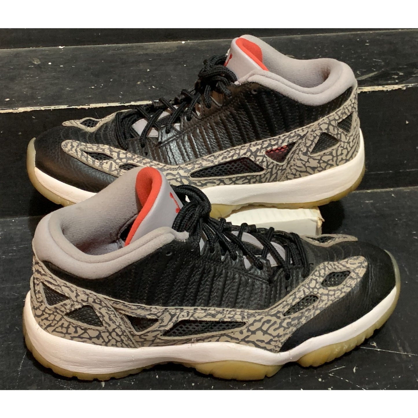 Size 9 - Air Jordan 11 Retro IE Low Black Cement White Red (919712-006)