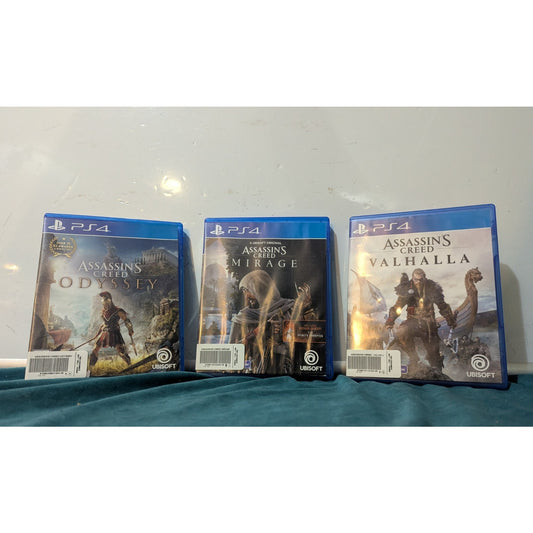 Assassin's Creed Mirage, Valhalla And Odyssey Combo- Sony PlayStation 4